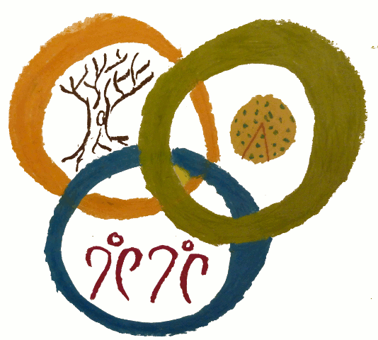 Plaatje: Logo Stichting Permacultuur Onderwijs (3 ethische principes in cirkels)